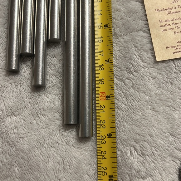 HERITAGE PEWTER. WIND CHIME with SEAHORSE. Handcrafted. 6 Silver Rods. Total 21” - Picture 8 of 10